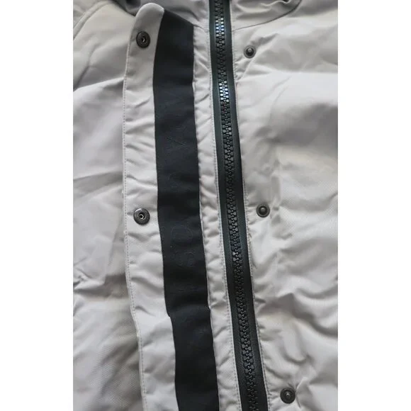 CANADA GOOSE Gray Satin Black Label EVERLEIGH Down Hooded Bomber Jacket XS